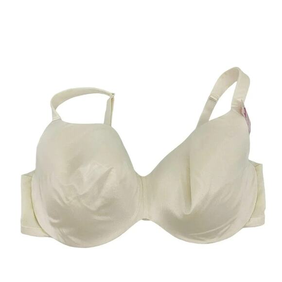 Lane Bryant Cacique Bra Smooth Satin Full Coverage Ivory Size 44DD - Picture 1 of 7